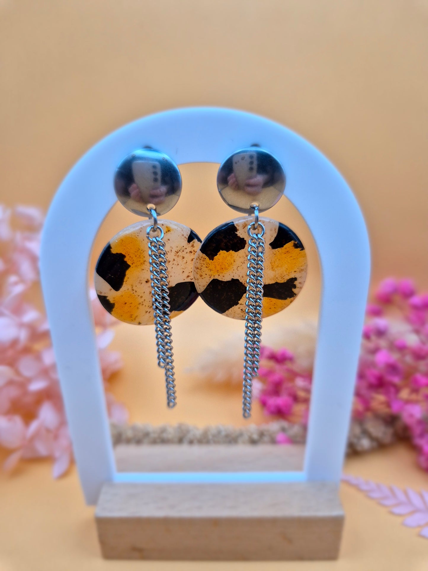 Boucles d'oreilles Léopard & Chaînes