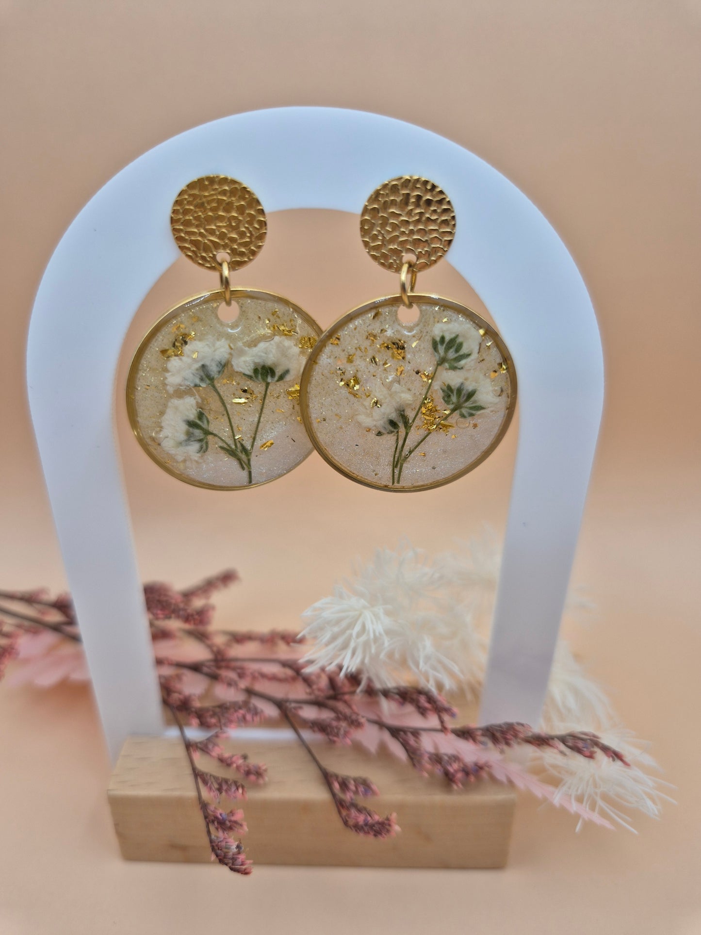 Boucles d'oreilles "Floraison Dorée"