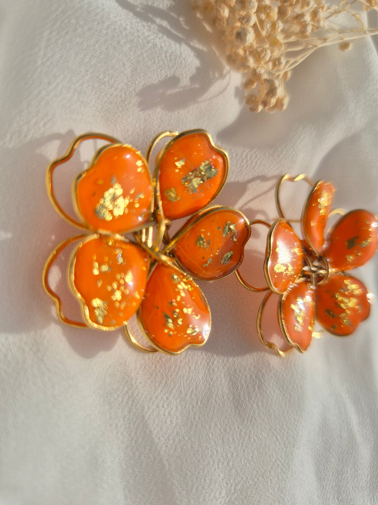Boucles d’oreilles Ophélie – Orange solaire (autres coloris sur demande)