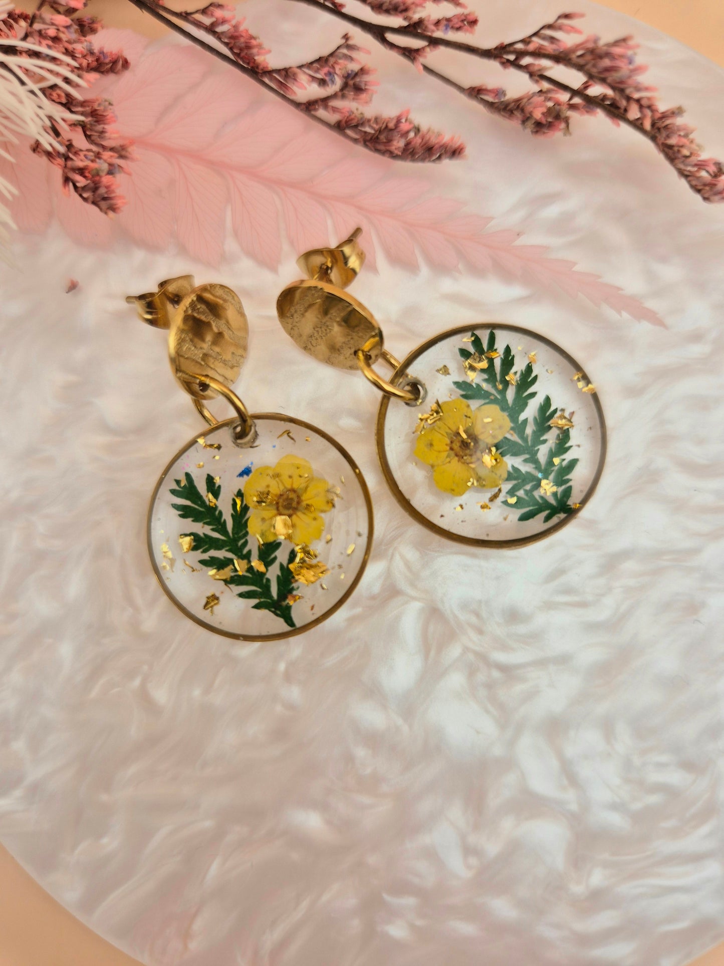 Boucles d'oreilles "Fleur d'Or"