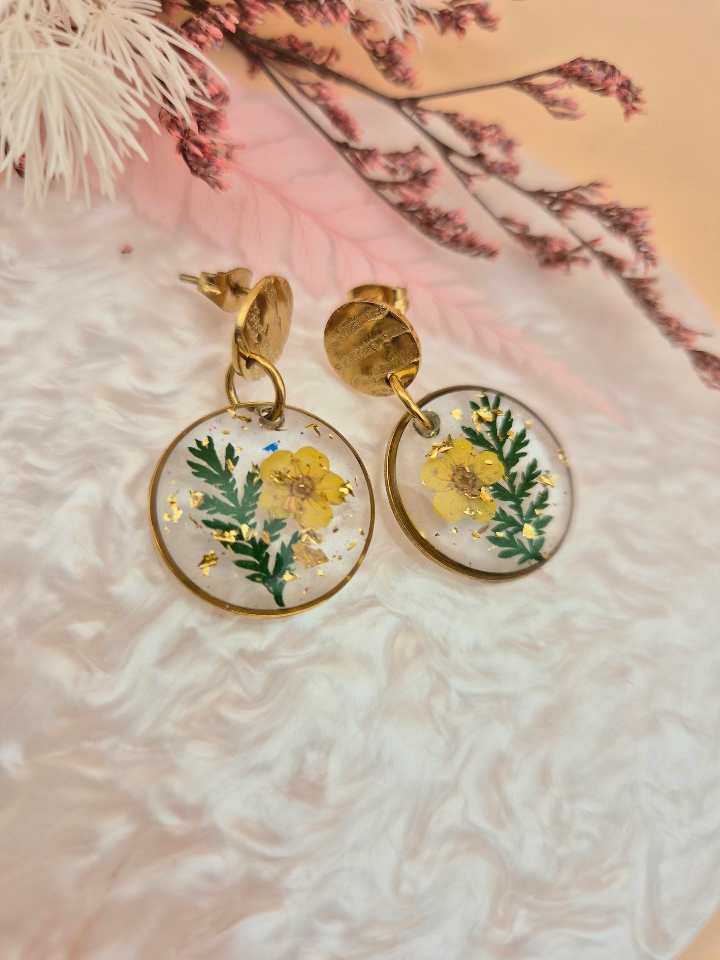 Boucles d'oreilles "Fleur d'Or"