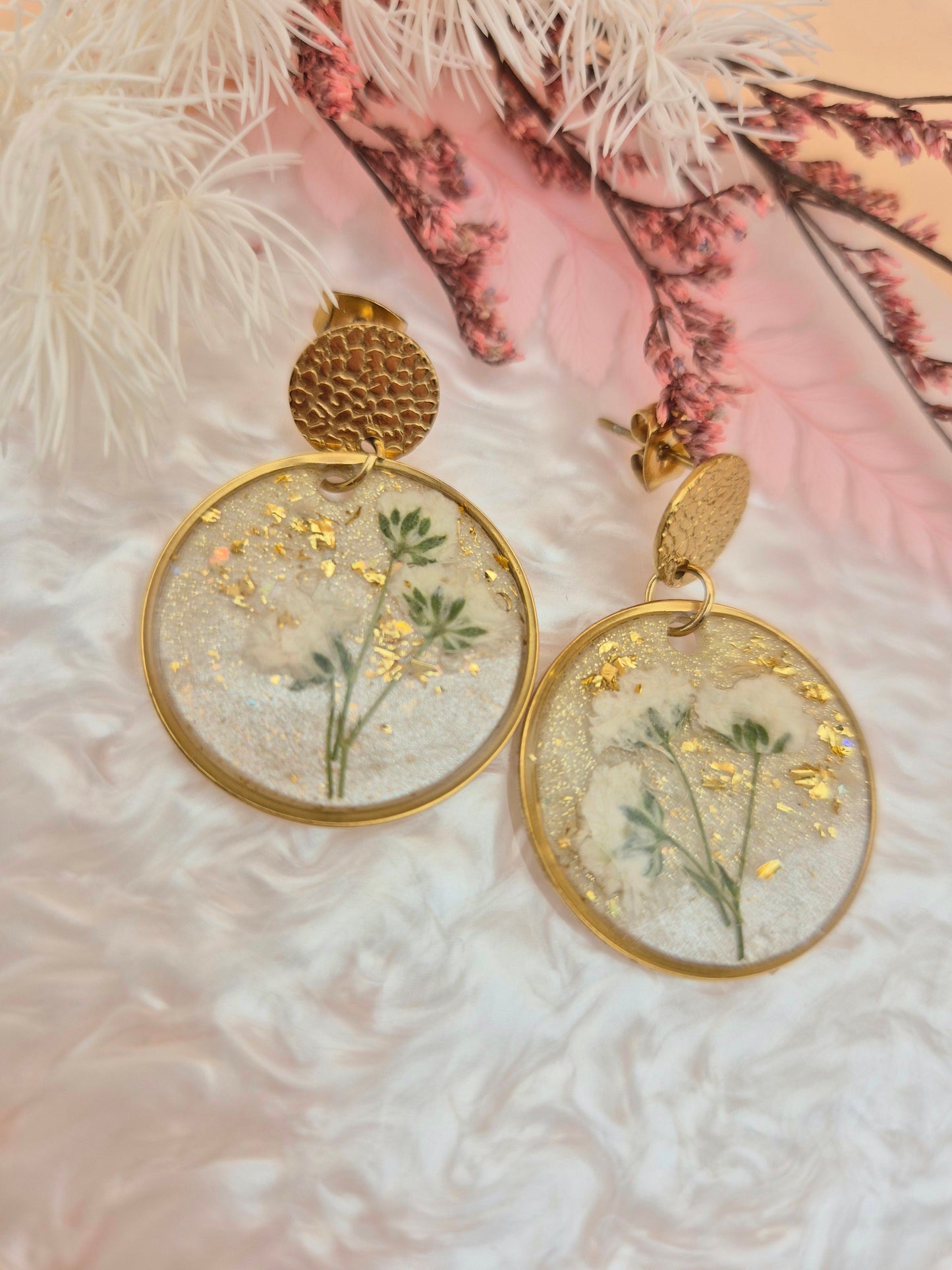 Boucles d'oreilles "Floraison Dorée"