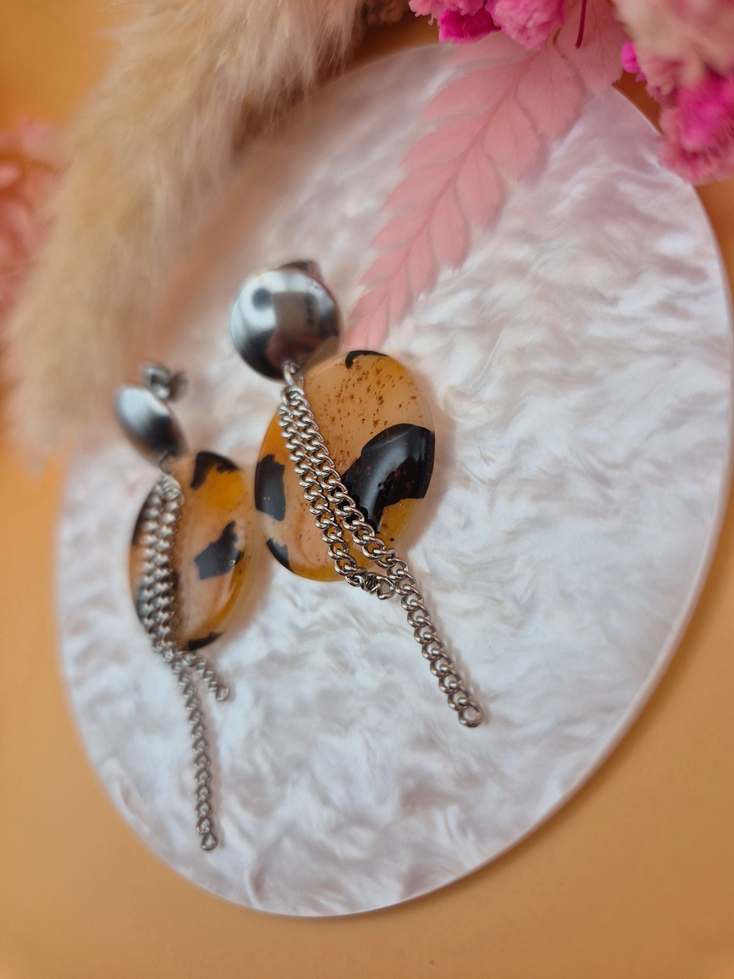 Boucles d'oreilles Léopard & Chaînes