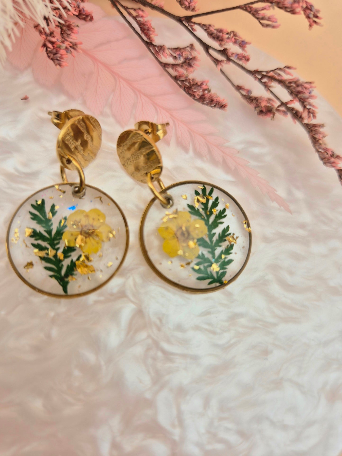 Boucles d'oreilles "Fleur d'Or"