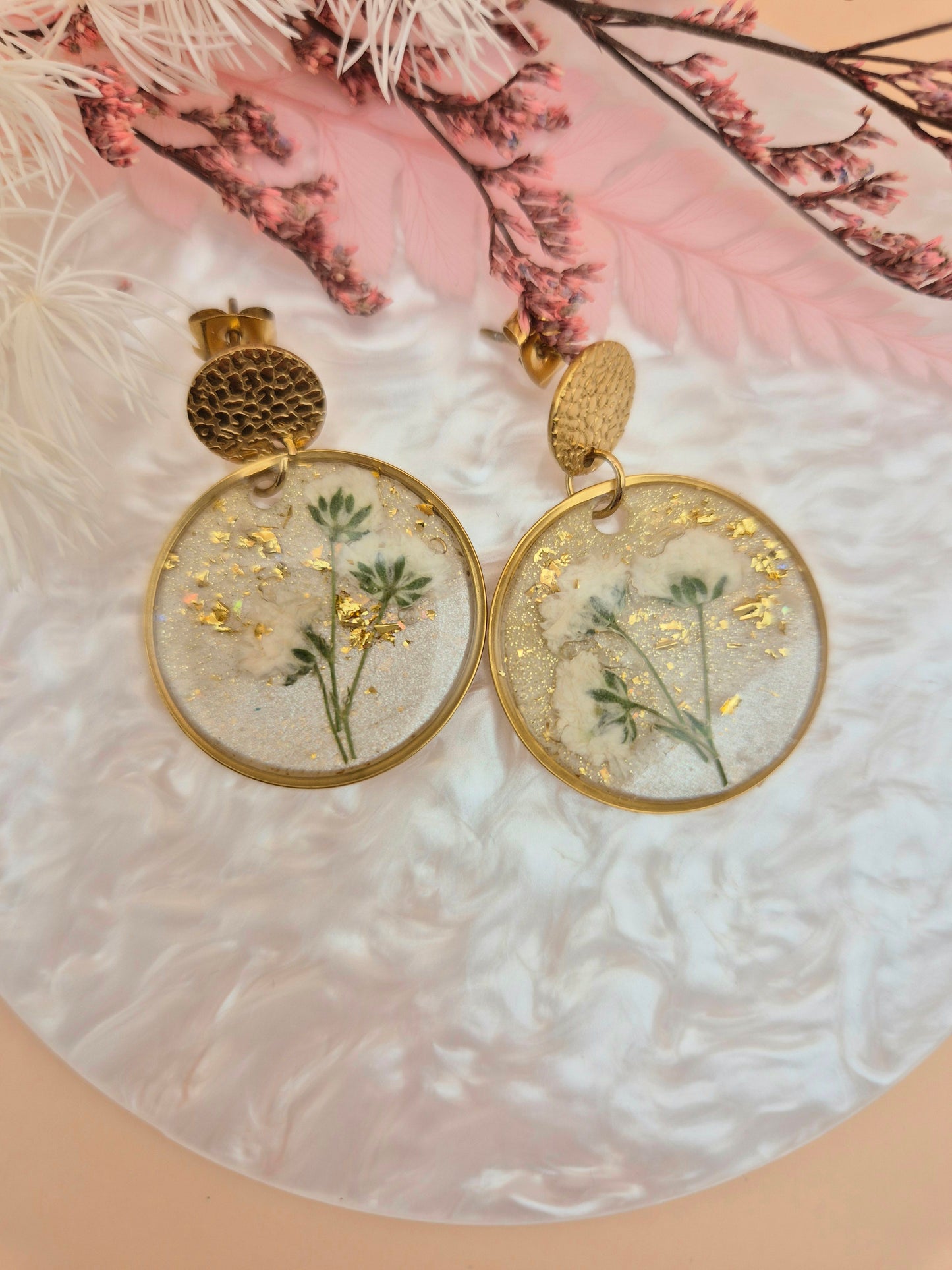 Boucles d'oreilles "Floraison Dorée"