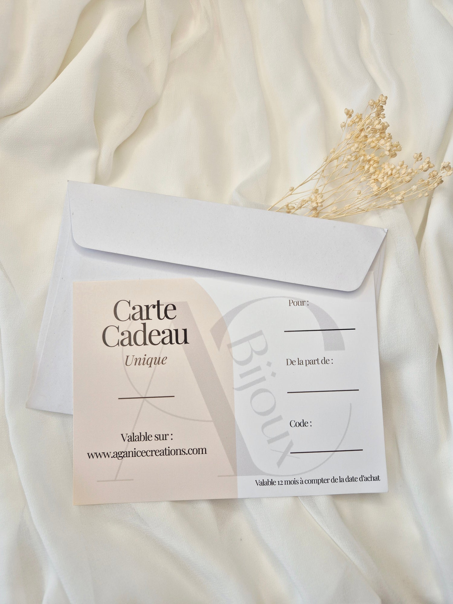 Carte cadeau Aganice Créations