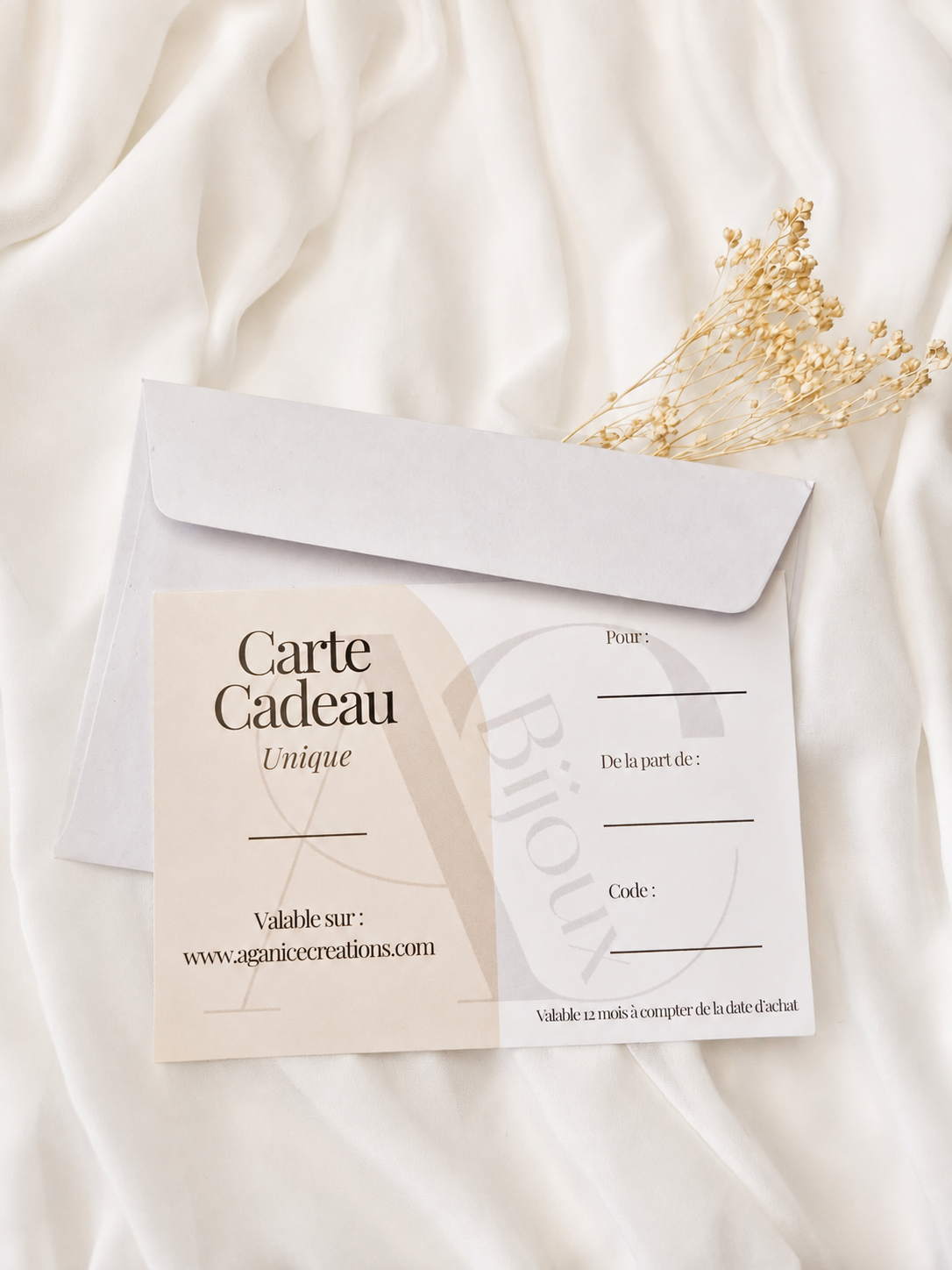 Carte cadeau Aganice Créations