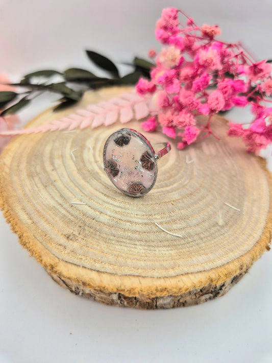 Bague Argenté Rose Pâle