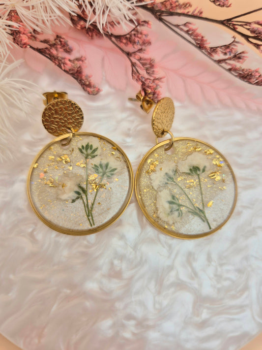 Boucles d'oreilles "Floraison Dorée"