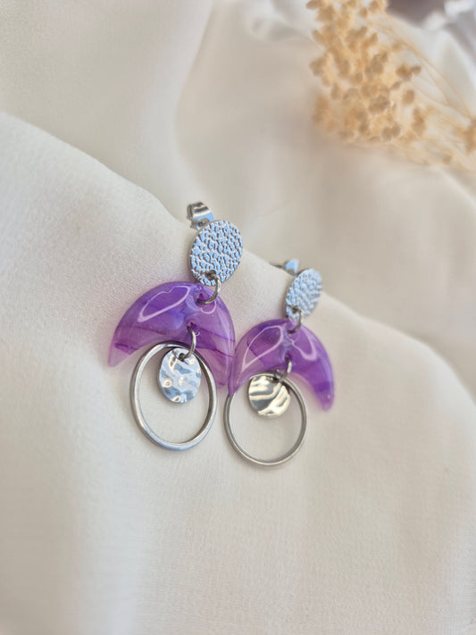 Boucles d’oreilles Daphné argenté
