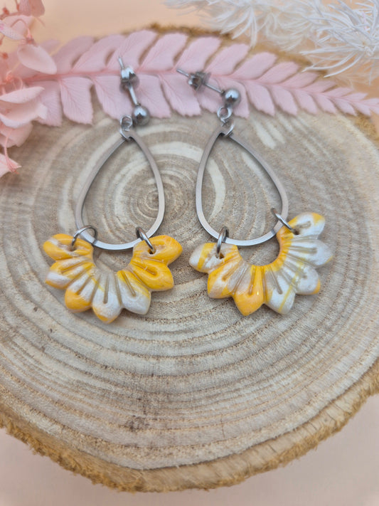 Boucles d’oreilles "Fleur de Soleil" – Douceur florale et éclat printanier