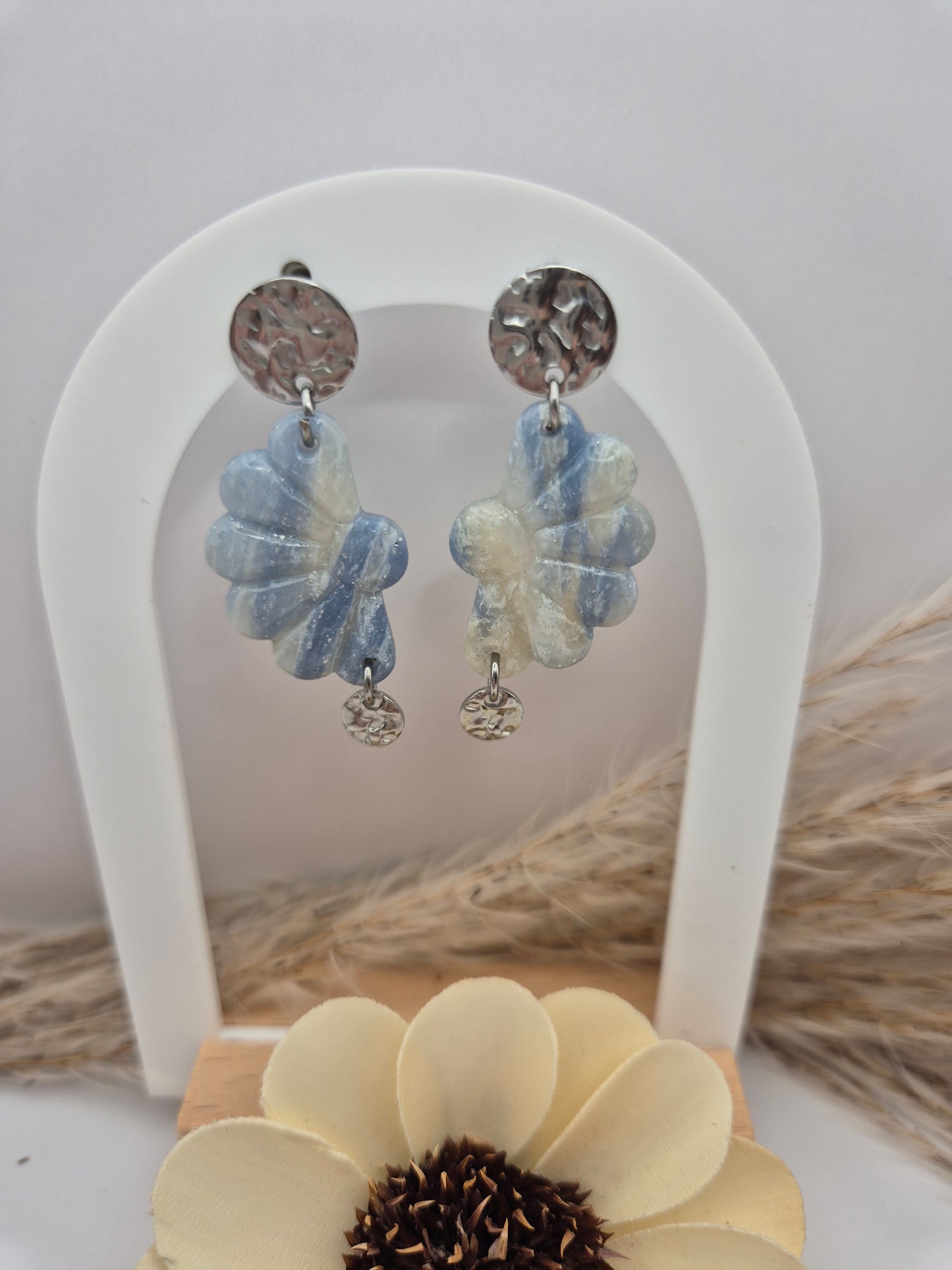 Boucles d'oreilles "Écume Marine" – Douceur et Élégance