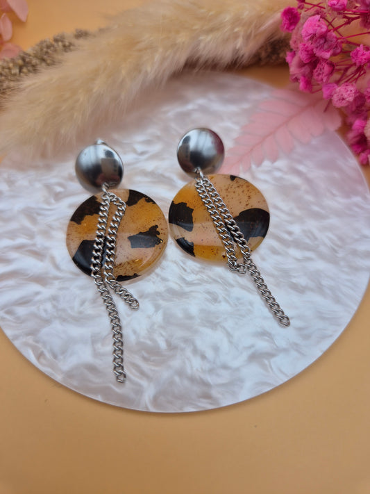 Boucles d'oreilles Léopard & Chaînes