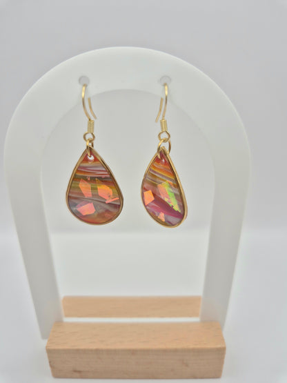 Boucles d'oreilles Goutte Arc-en-Ciel Holographique