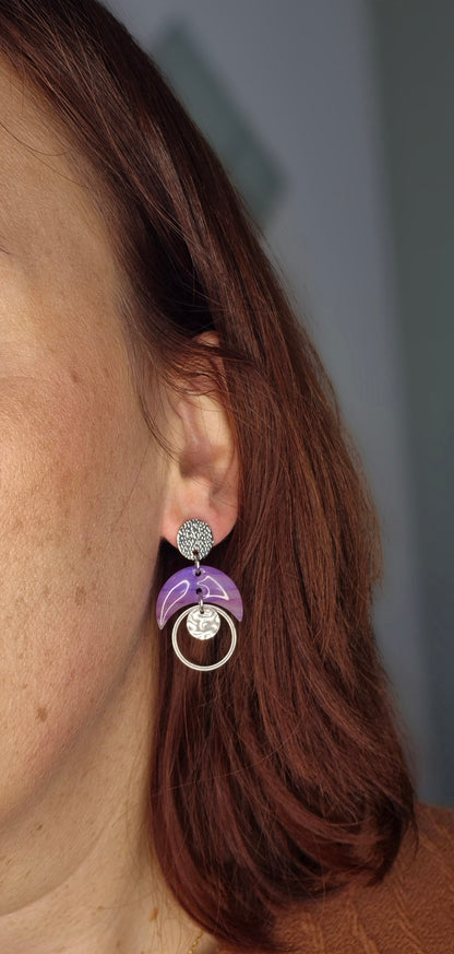 Boucles d’oreilles Daphné argenté