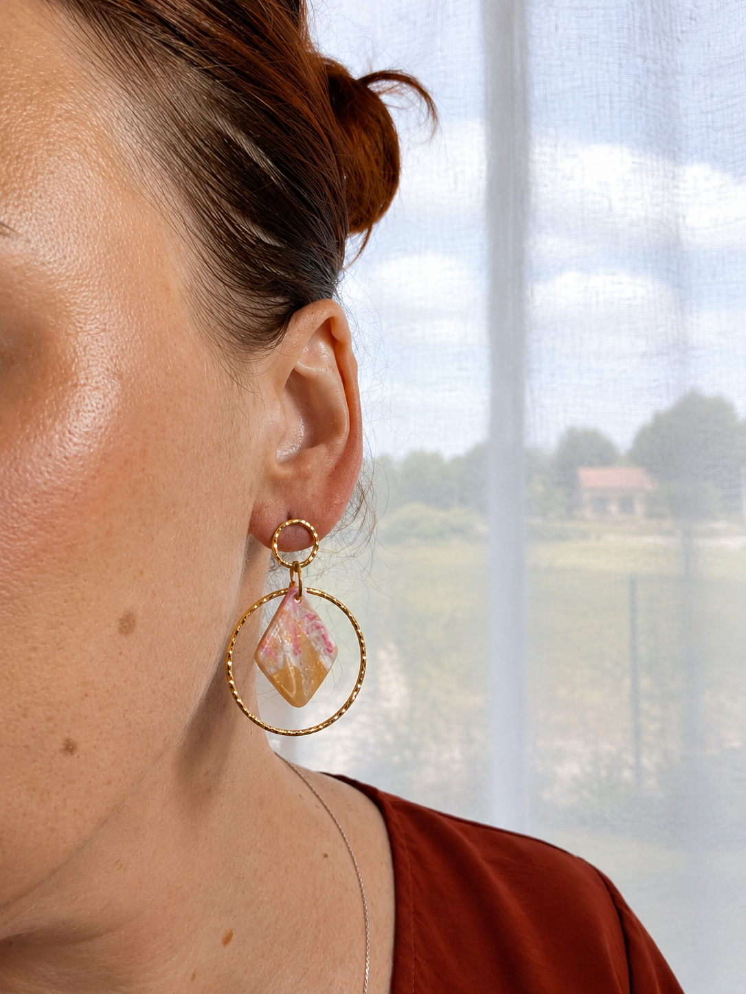 Boucles d'oreilles pendantes Naïa