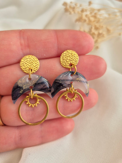 Boucles d’oreilles Daphné dorée — plusieurs coloris disponibles