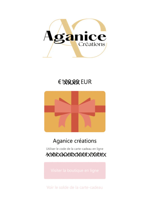 Carte Cadeau Numérique Aganice Créations