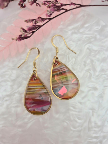 Boucles d'oreilles Goutte Arc-en-Ciel Holographique