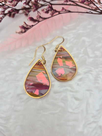 Boucles d'oreilles Goutte Arc-en-Ciel Holographique