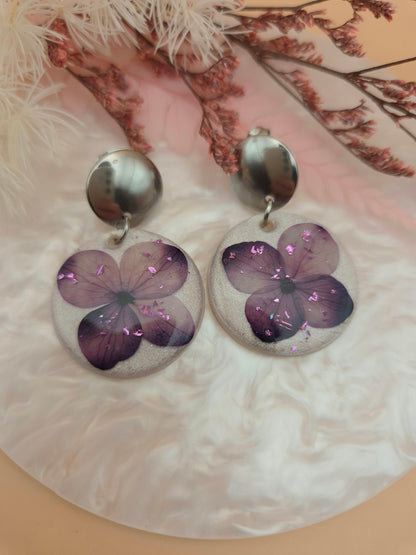 Boucles d'oreilles "Éclat d’Hortensia"