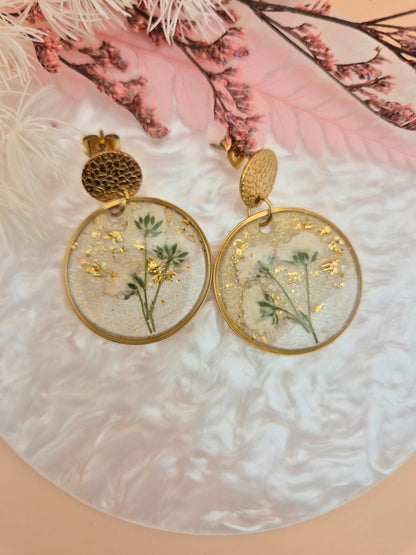 Boucles d'oreilles "Floraison Dorée"