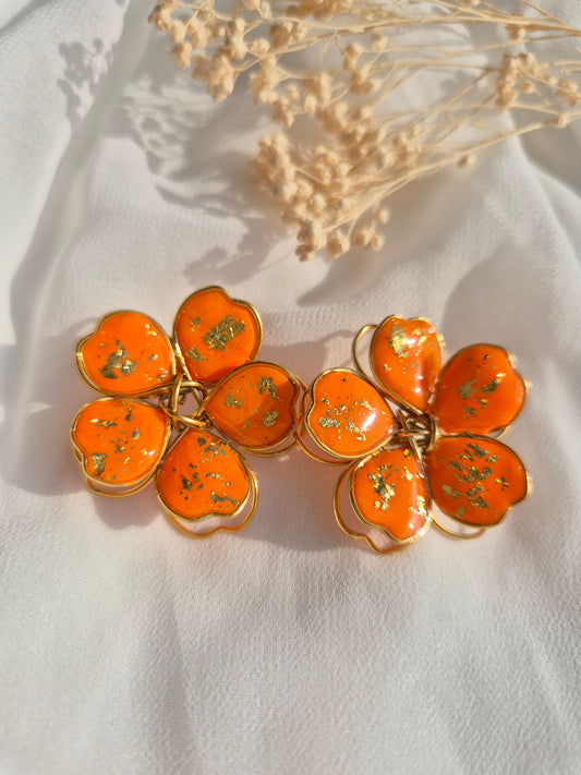 Boucles d’oreilles Ophélie – Orange solaire (autres coloris sur demande)